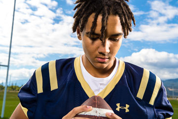 senior portrait for football